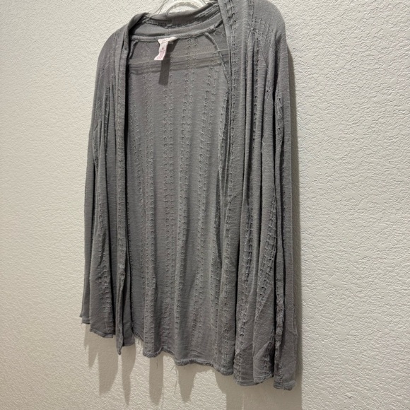 Candie’s Gray Lightweight Open Front Cardigan Sweater Women’s Medium - Picture 3 of 7